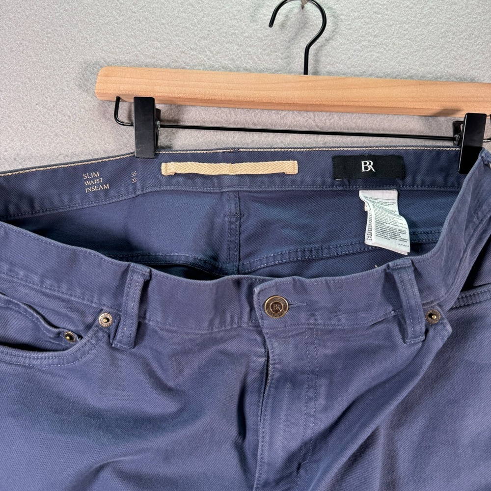 Banana Republic The Traveler Chino Pants Men 35x32 Slate Blue Slim Twill Classic - Picture 11 of 16